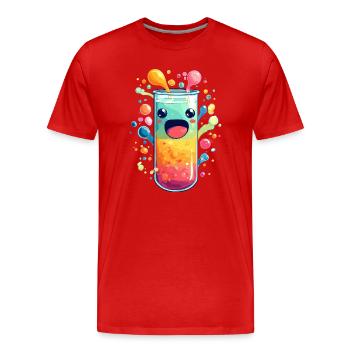 Tube d’essai d’explosion de jus coloré - T-shirt bio Premium Homme - rouge - Devant - Damien (186cm)