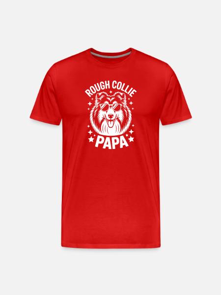 Long-haired collie sayings long-haired collie gift - Men's Premium Organic T-Shirt - red