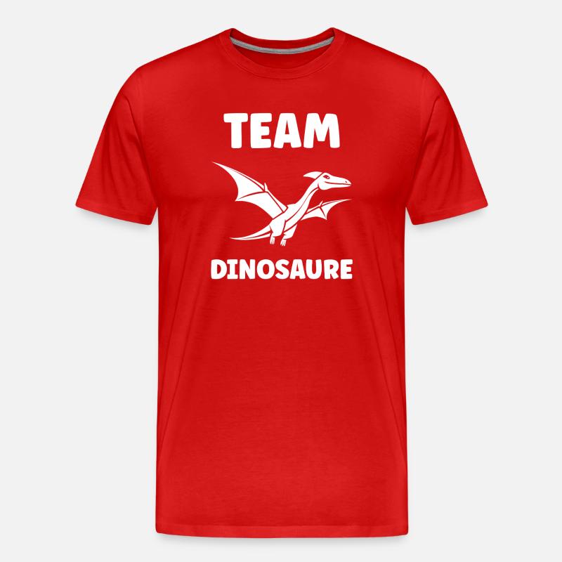 Fliegendes Dinosaurier-Team - Männer Premium Bio T-Shirt - Rot