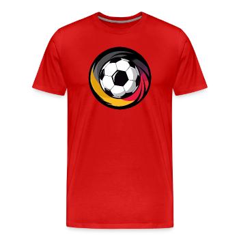 Soccer Black Red Yellow Spiral Soccer Ball - Men's Premium Organic T-Shirt - red - Front - Damien (186cm)