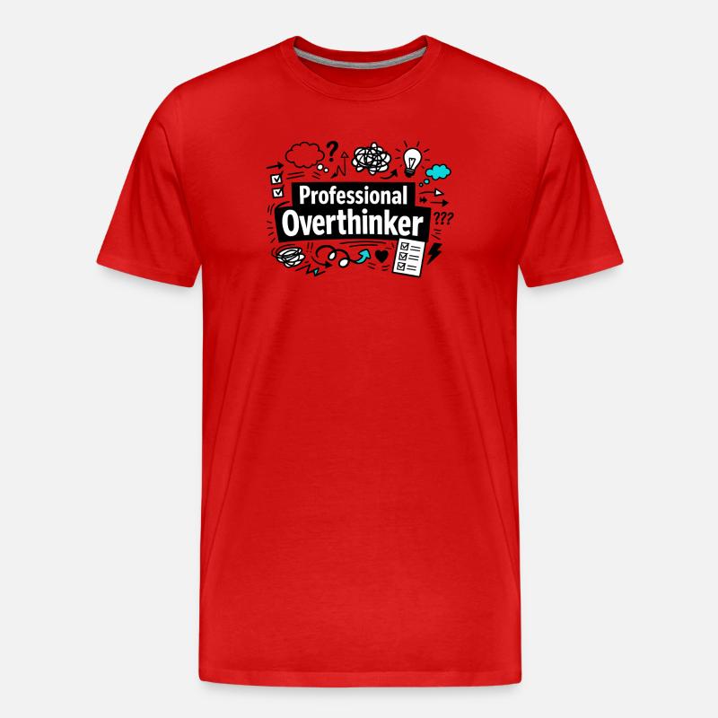 professional Overthinker - Männer Premium Bio T-Shirt - Rot