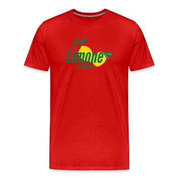 Chemise stylée à motif citron « Limone sul Garda » - T-shirt bio Premium Homme - rouge - Devant - Damien (186cm)