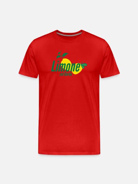 Stylisches „Limone sul Garda“ Zitronenprint Shirt - Männer Premium Bio T-Shirt - Rot