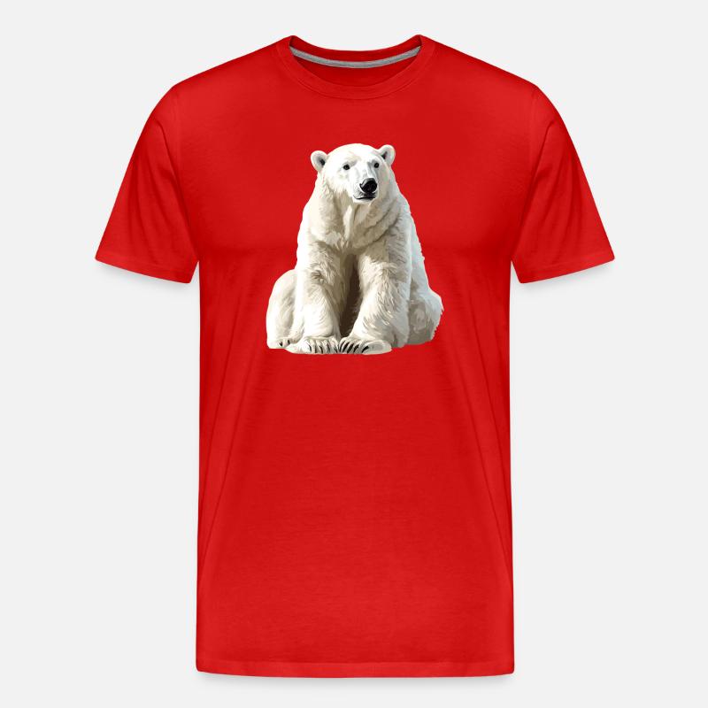 Polarbär im Eislicht - Männer Premium Bio T-Shirt - Rot