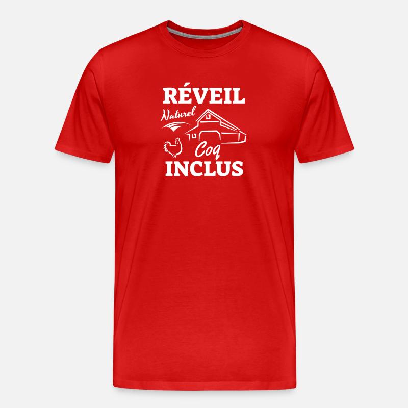 Natürlicher Hahnwecker enthalten - Männer Premium Bio T-Shirt - Rot