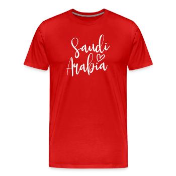 Saudi Arabia – Women's Heart, Love for Saudi Arabia - Men's Premium Organic T-Shirt - red - Front - Damien (186cm)