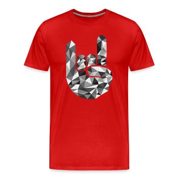 Bleed For The Riff B/W - Men's Premium Organic T-Shirt - red - Front - Damien (186cm)