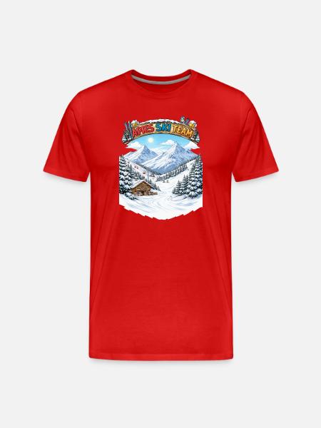Après Ski Team Bergpanorama - Männer Premium Bio T-Shirt - Rot