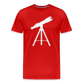 Teleskop auf Stativ – Sternennacht - Männer Premium Bio T-Shirt - Rot - Vorne - Damien (186cm)