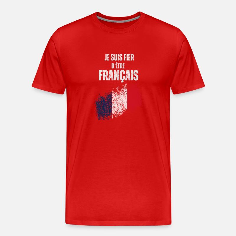Stolz, Franzose zu sein - Männer Premium Bio T-Shirt - Rot
