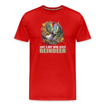 Renne Renne - T-shirt bio Premium Homme - rouge - Devant - Damien (186cm)