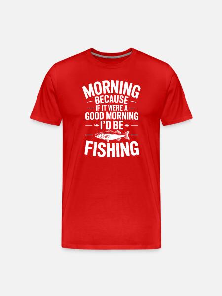 Tee de pêche matinale - T-shirt bio Premium Homme - rouge