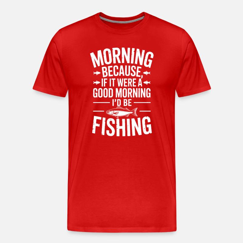 Morgenfisch-Zitat-Abschlag - Männer Premium Bio T-Shirt - Rot