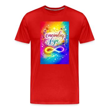 Unendlich feines farbenfrohes Design - Männer Premium Bio T-Shirt - Rot - Vorne - Damien (186cm)