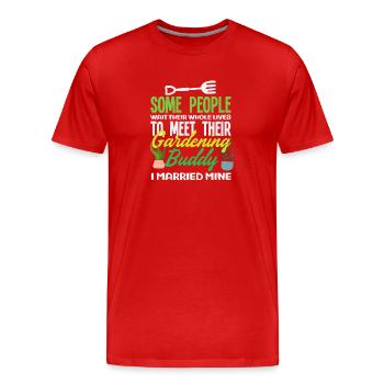 Jardinier amateur de plantes Jardinier - T-shirt bio Premium Homme - rouge - Devant - Damien (186cm)