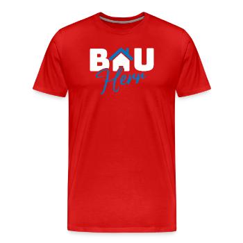 Construction Helmet House Logo - Men's Premium Organic T-Shirt - red - Front - Damien (186cm)