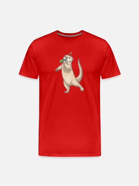 Otter Birthday Toad - Men's Premium Organic T-Shirt - red