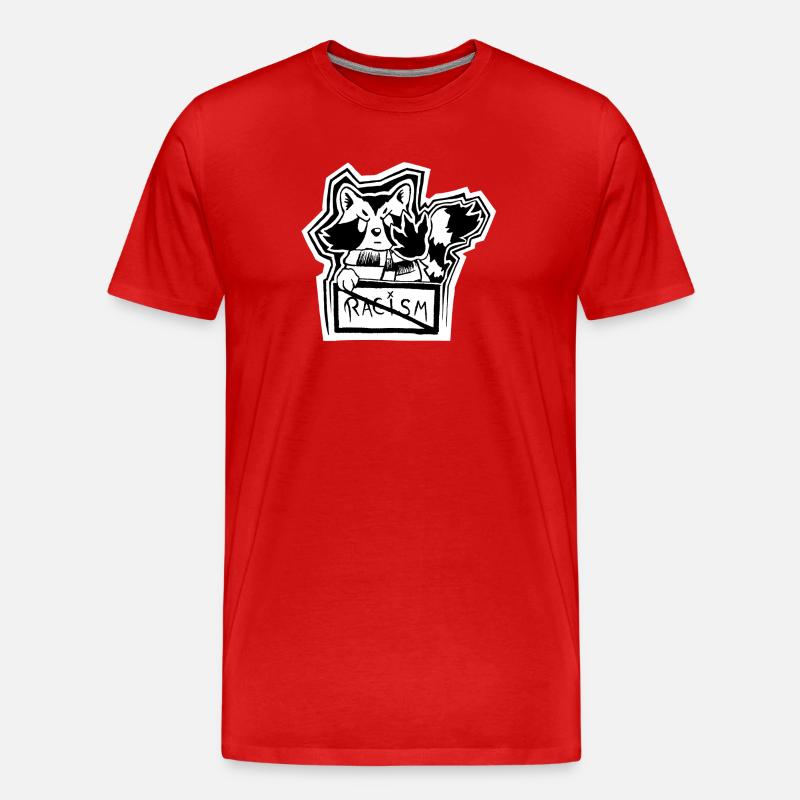 Trashpanda against Racism - Männer Premium Bio T-Shirt - Rot