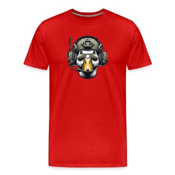 Tactical Duck with Headset - Men's Premium Organic T-Shirt - red - Front - Damien (186cm)
