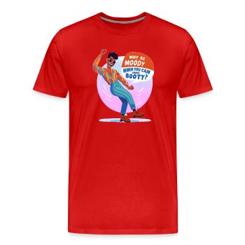 Disco boogie: Why gloomy mood? - Men's Premium Organic T-Shirt - red - Front - Damien (186cm)