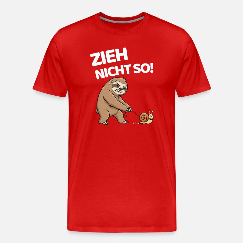Don't pull so sloth with snail - Men's Premium Organic T-Shirt - red