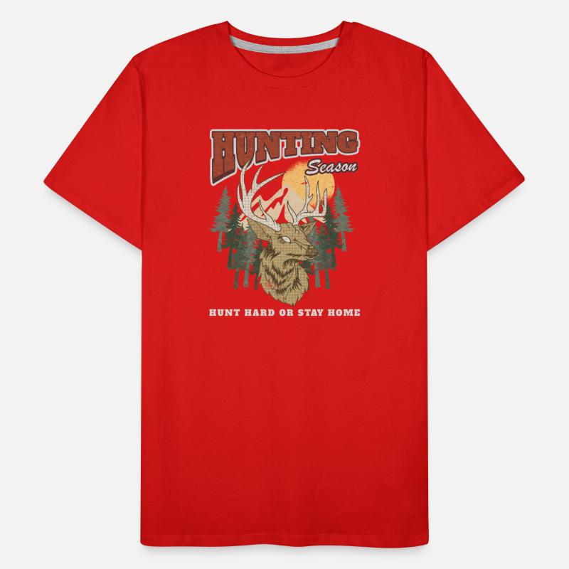 Cerfs en saison de chasse dans la forêt T-shirt bio Premium Homme