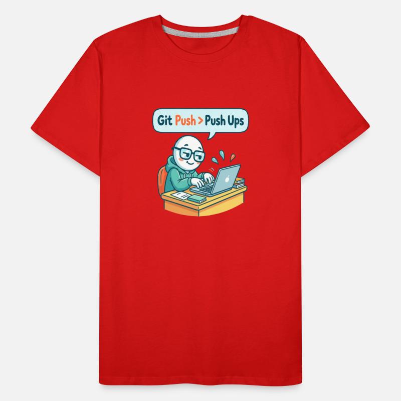 Git Push > Pompes T-shirt bio Premium Homme