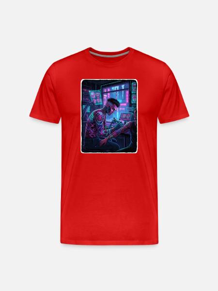 Cyber Tattoo Culture - Men's Premium Organic T-Shirt - red