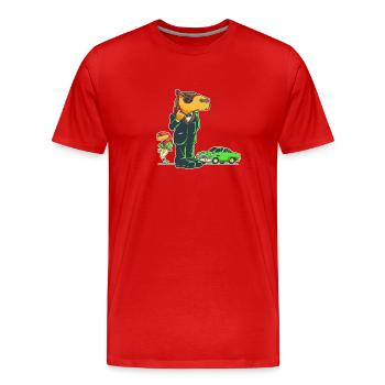Capybara-Secret Agent - Men's Premium Organic T-Shirt - red - Front - Damien (186cm)