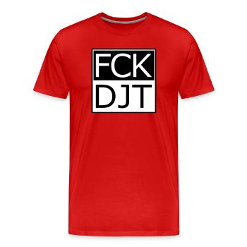 Provokante Blocktypografie Protest - Männer Premium Bio T-Shirt - Rot - Vorne - Damien (186cm)