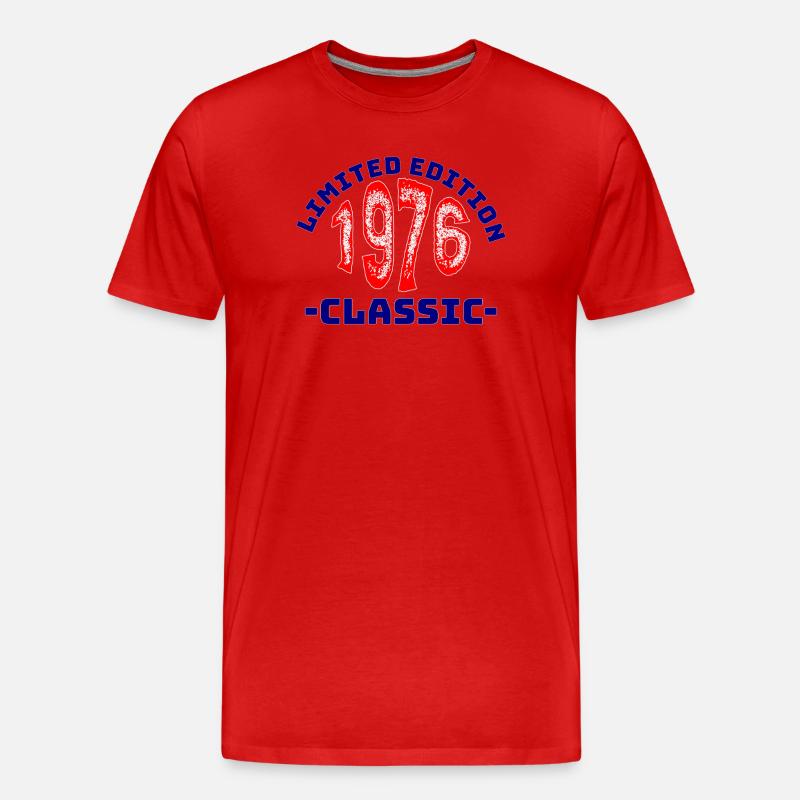 1976 Limitierte Edition Klassisch - Männer Premium Bio T-Shirt - Rot