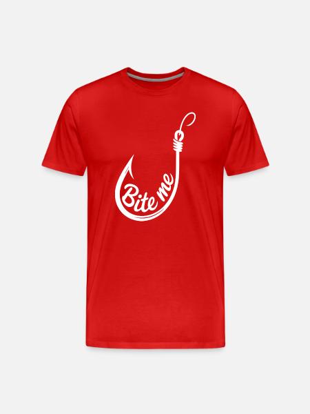 Bite Me Hook Illustration - Men's Premium Organic T-Shirt - red