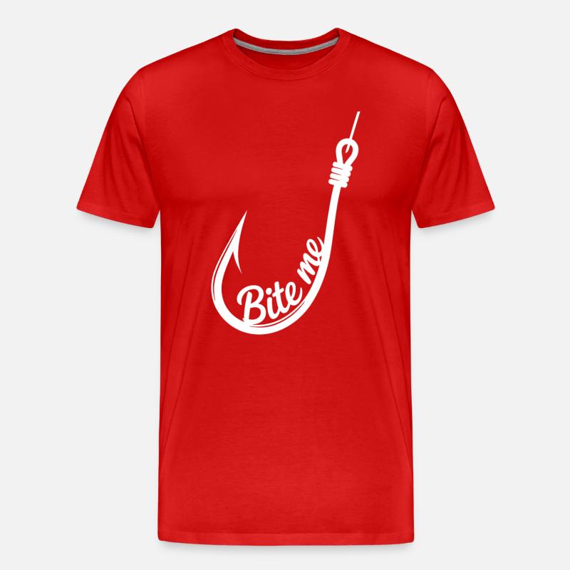 Bite Me Angelhaken-Emblem - Männer Premium Bio T-Shirt - Rot