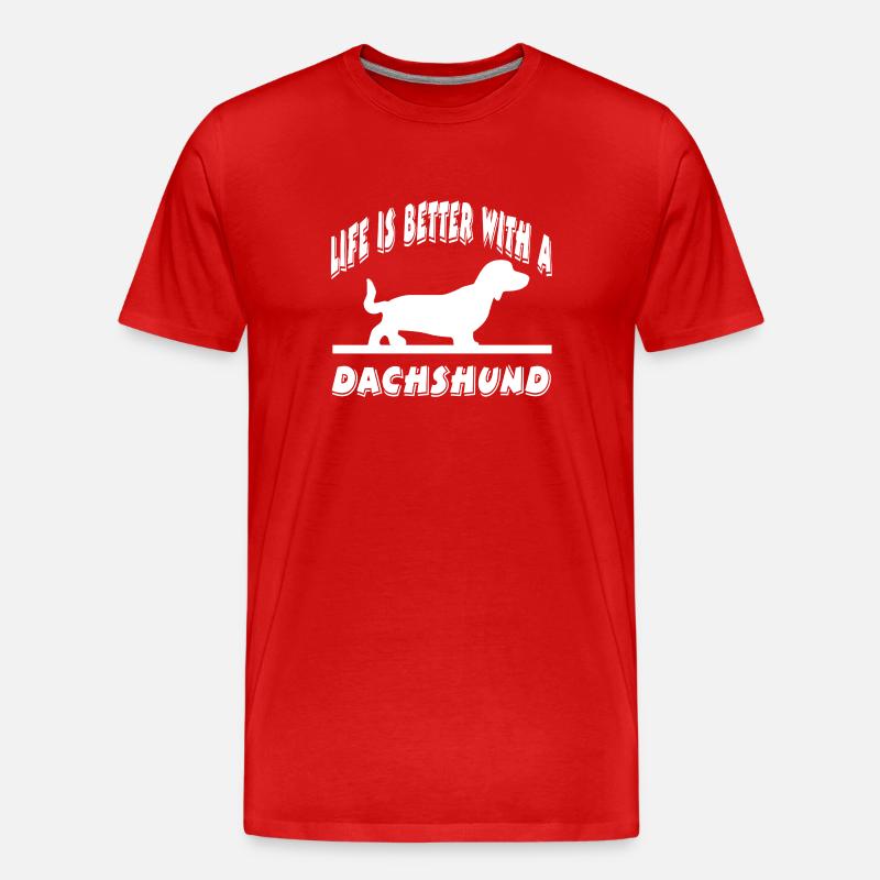 Dackel - Männer Premium Bio T-Shirt - Rot