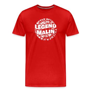 Malin comme prénom - T-shirt bio Premium Homme - rouge - Devant - Damien (186cm)
