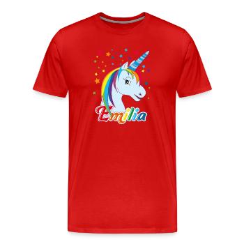 Emilia, Mädchenname, Lieblingsname - Männer Premium Bio T-Shirt - Rot - Vorne - Damien (186cm)