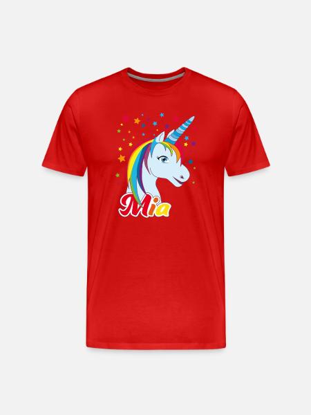 Mia , Mädchenname, Lieblingsname - Männer Premium Bio T-Shirt - Rot