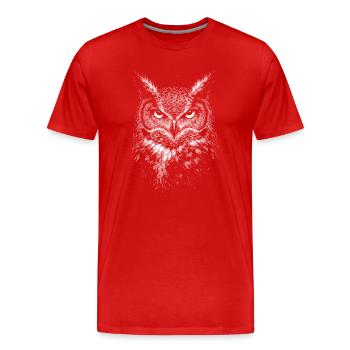 Eagle owl - Men's Premium Organic T-Shirt - red - Front - Damien (186cm)