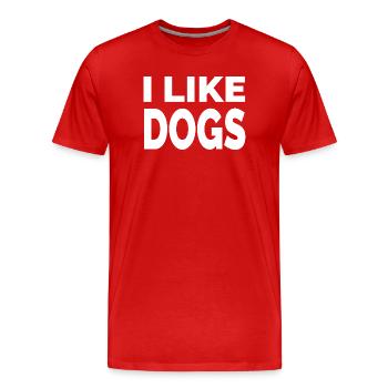 canine - Men's Premium Organic T-Shirt - red - Front - Damien (186cm)