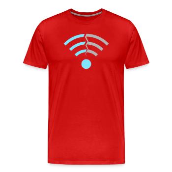 Wi-Fi WiFi Signal Icon - Men's Premium Organic T-Shirt - red - Front - Damien (186cm)