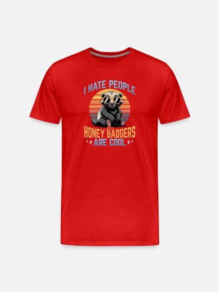 Funny Honey Badger - Männer Premium Bio T-Shirt - Rot