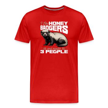 Blaireau drôle - T-shirt bio Premium Homme - rouge - Devant - Damien (186cm)