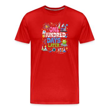 Hundert Tage Später – Wissenschafts-Comic - Männer Premium Bio T-Shirt - Rot - Vorne - Damien (186cm)
