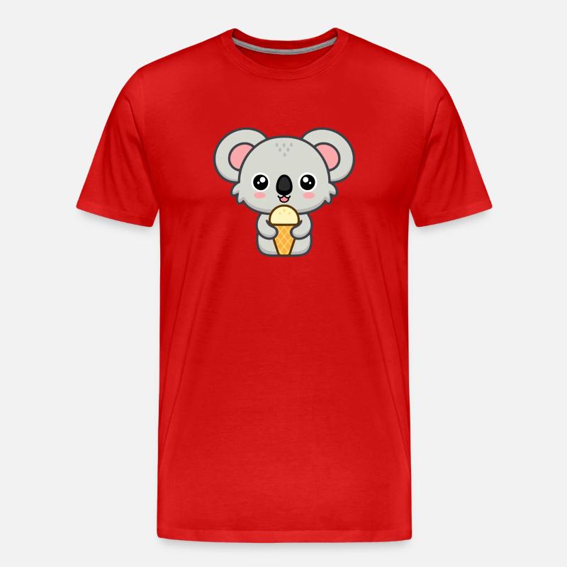 Gourmet-Koala-Eis - Männer Premium Bio T-Shirt - Rot