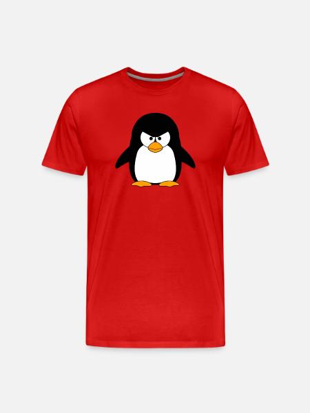 Angry Penguin Cartoon - Men's Premium Organic T-Shirt - red