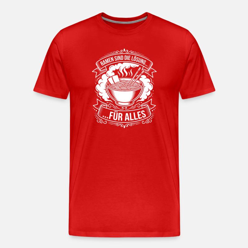 Le ramen est la solution - T-shirt bio Premium Homme - rouge