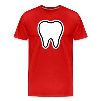Tooth Symbol - Men's Premium Organic T-Shirt - red - Front - Damien (186cm)