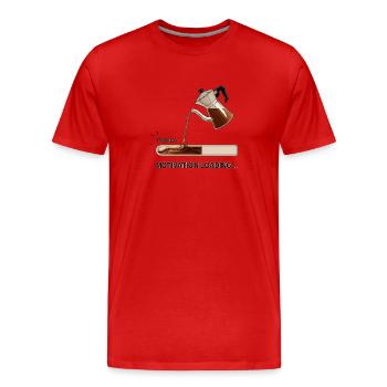 Motivation lädt mit Kaffee - Männer Premium Bio T-Shirt - Rot - Vorne - Damien (186cm)