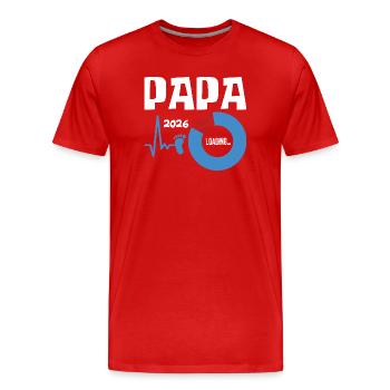 Grossesse du père 2026 - T-shirt bio Premium Homme - rouge - Devant - Damien (186cm)