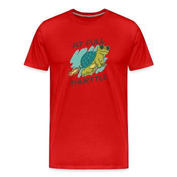 At Full Thurttle – Lustige Raketen-Schildkröte - Männer Premium Bio T-Shirt - Rot - Vorne - Damien (186cm)